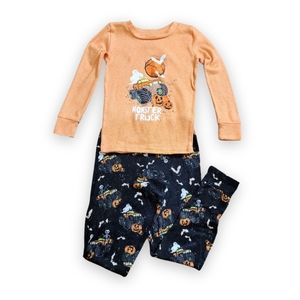 Orange/Black Monster Truck Halloween Pajamas, Kid's 6